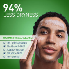 Creamy texture of CeraVe Hydrating Cleanser applied to skin