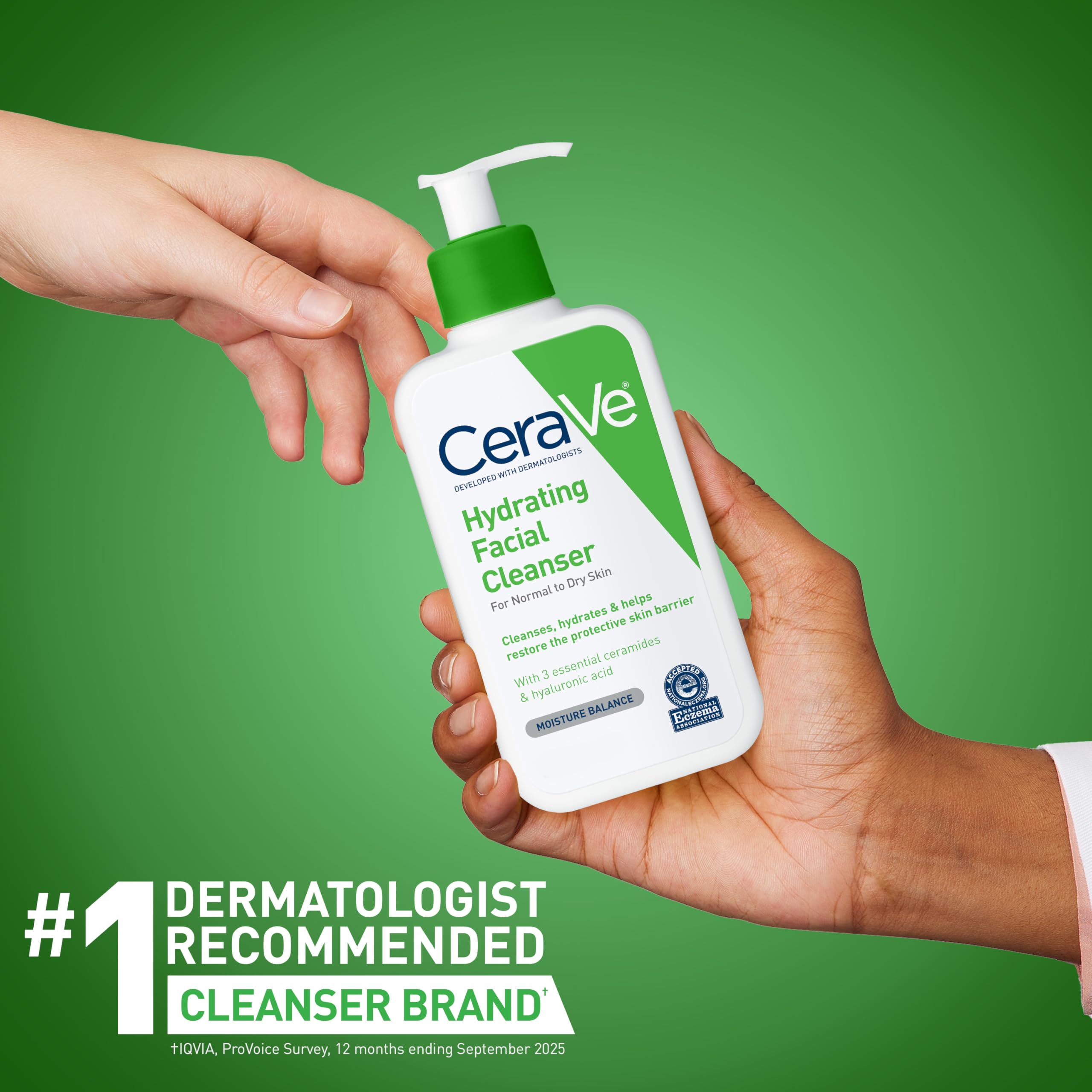 NEA-certified CeraVe Hydrating Facial Cleanser box label