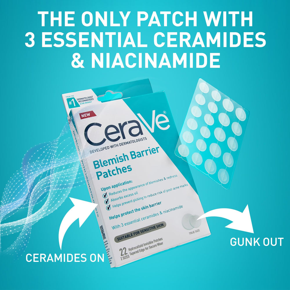 Two sizes available for different acne spots with CeraVe patches
