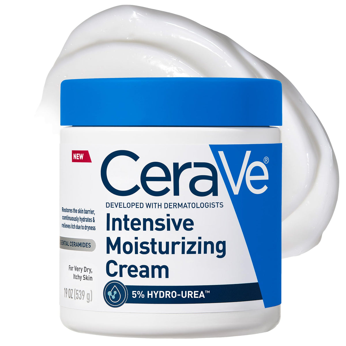 CeraVe Intensive Moisturizing Cream bottle delivering long lasting hydration for very dry skin