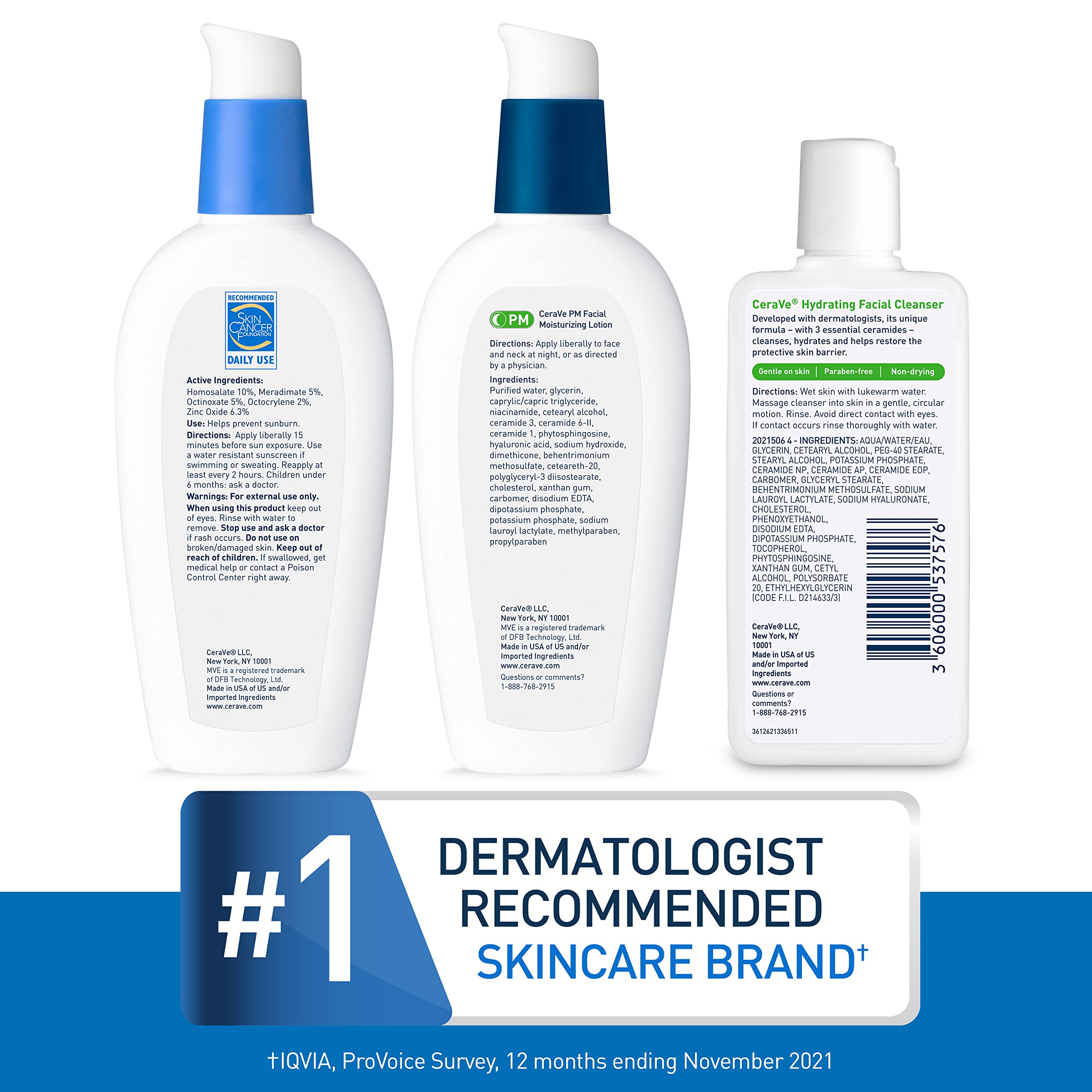 CeraVe Niacinamide calming skin on PM bottle label.