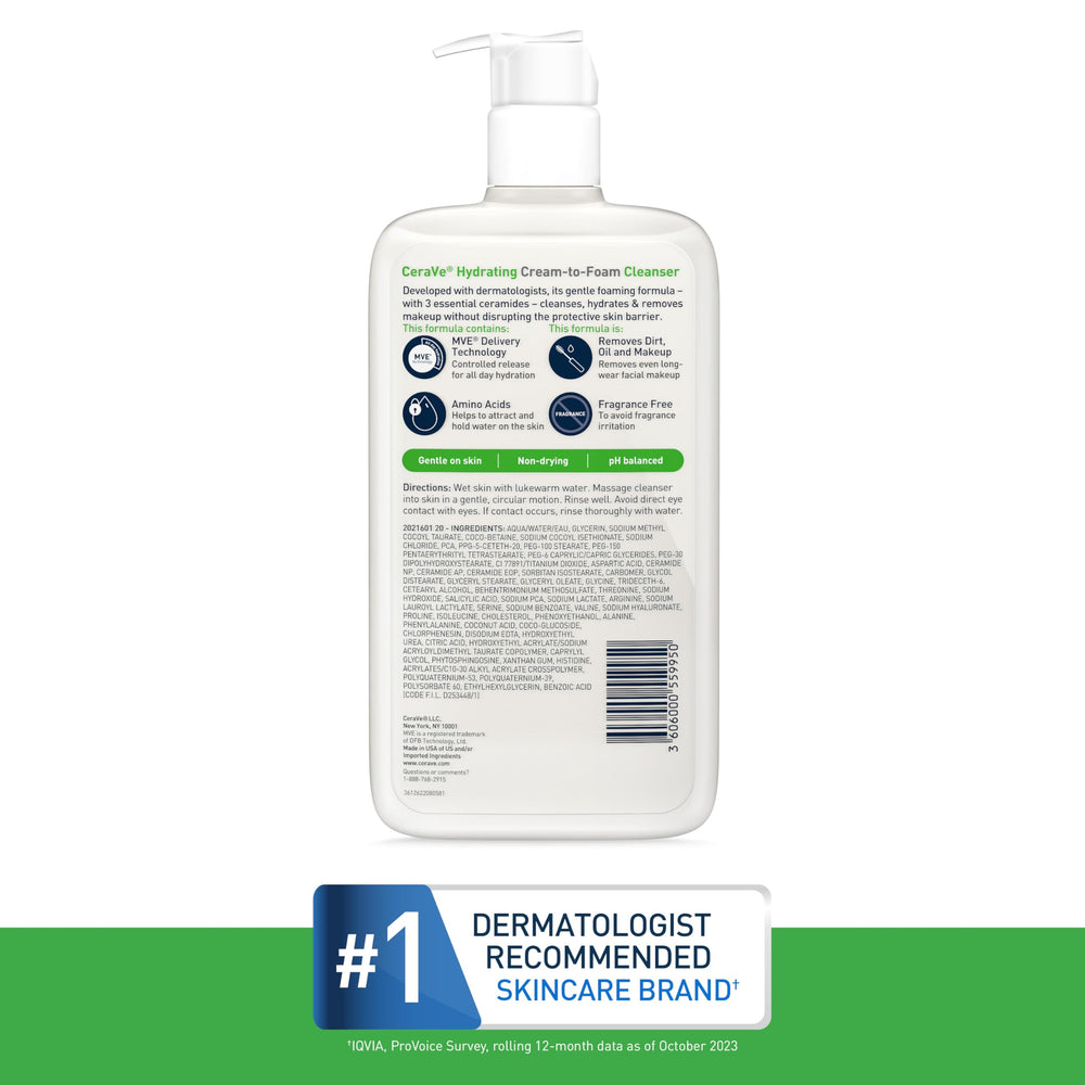 CeraVe limpiador para piel normal a seca con ceramidas.