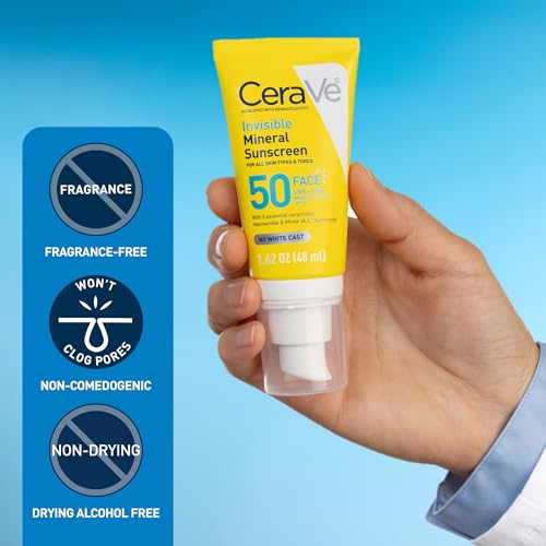 CeraVe protector solar mineral invisible aplicación 30 minutos antes de exponerse al sol.