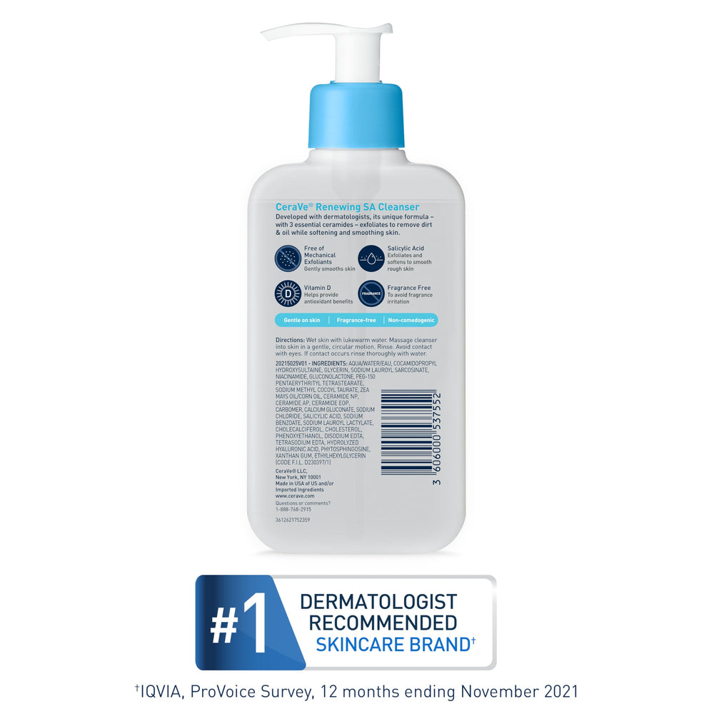 CeraVe Renewing SA Cleanser: apto para piel sensible.