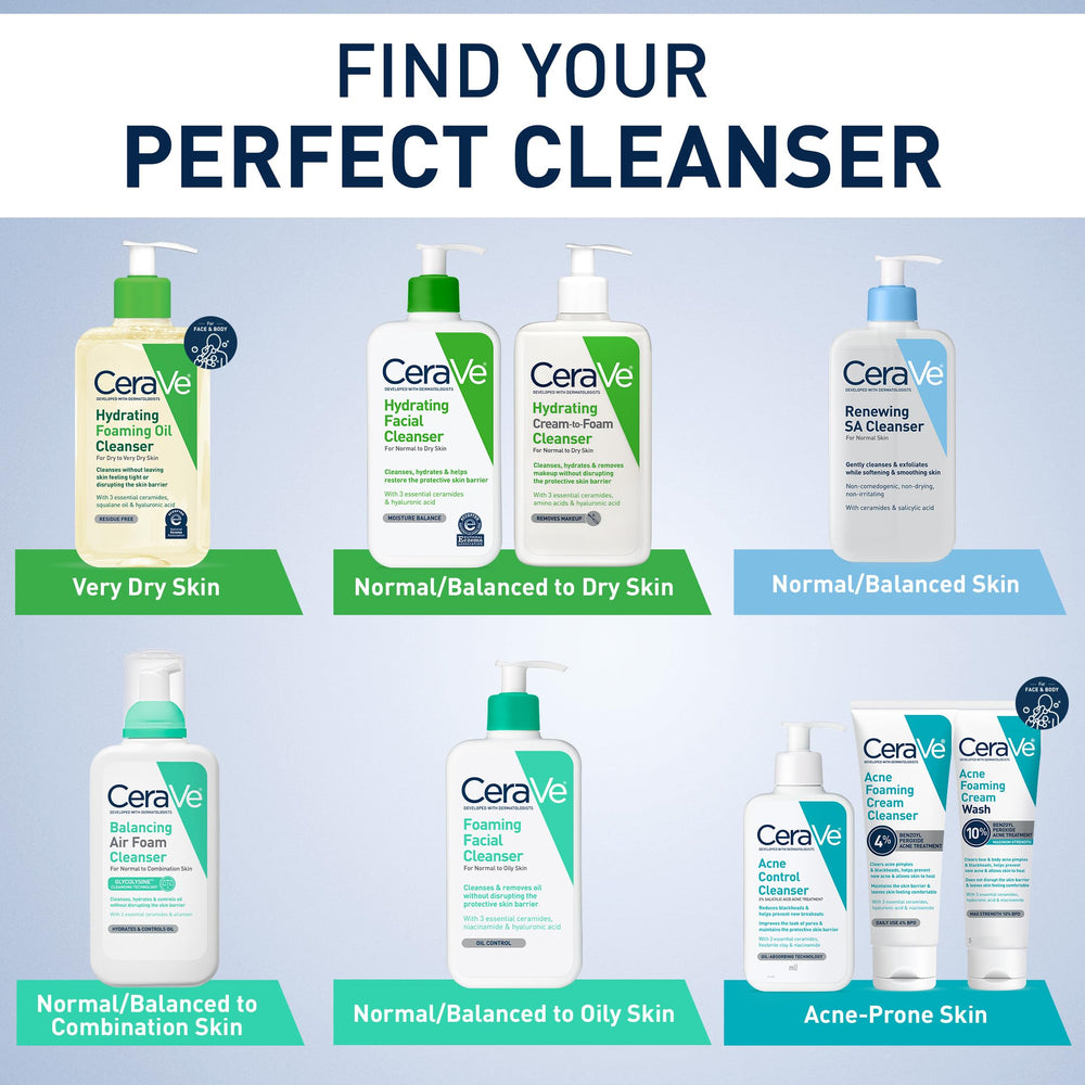 CeraVe Renewing SA Cleanser: sin fragancia para uso diario.