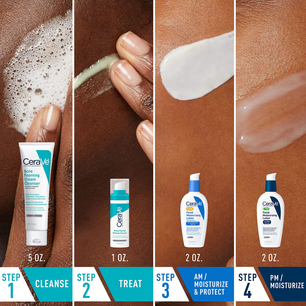 CeraVe Resurfacing Retinol Serum in encapsulated bottle targets post-acne texture