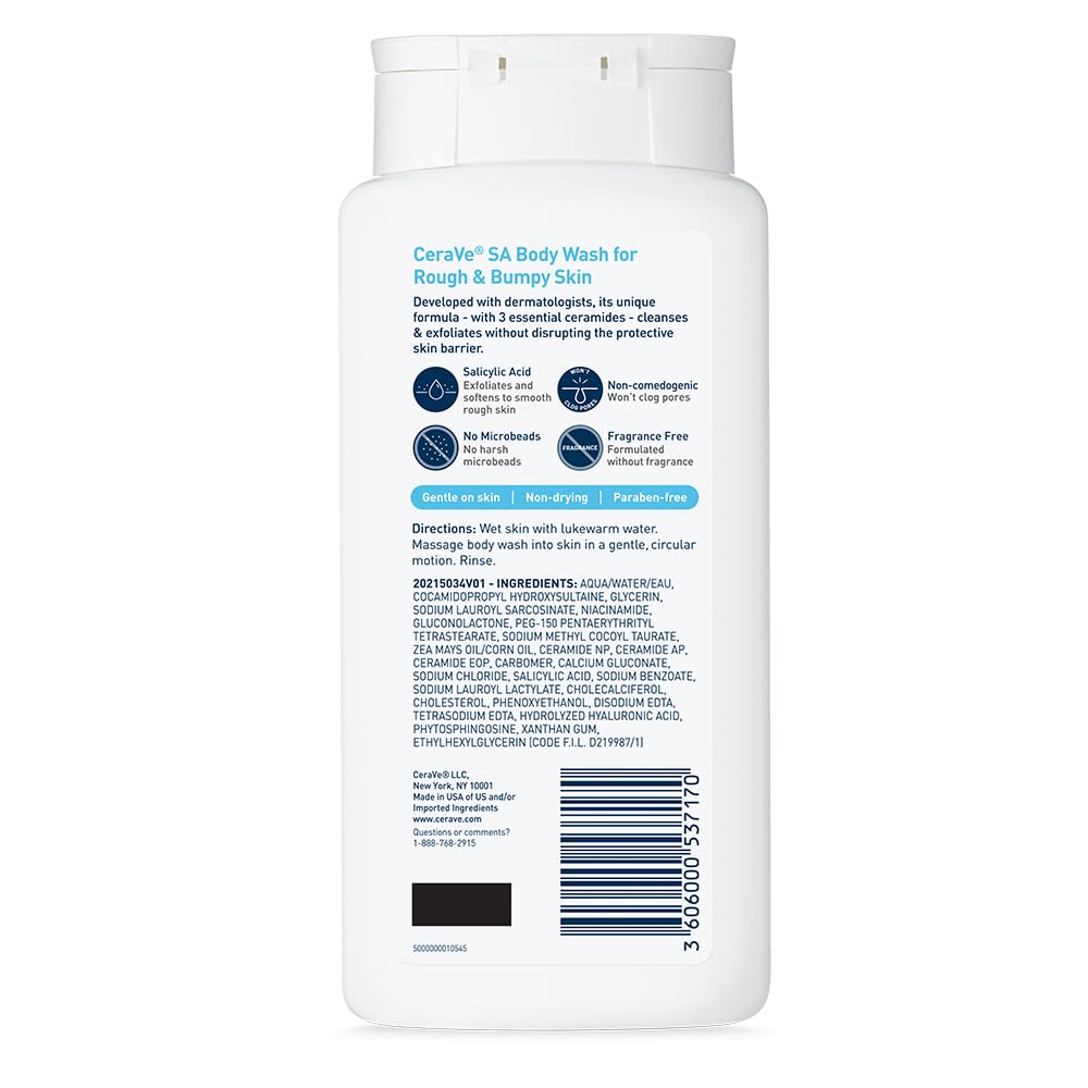CeraVe SA Body Wash con niacinamida para calmar la piel