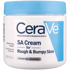 CeraVe SA Cream application on rough skin for smoothing.