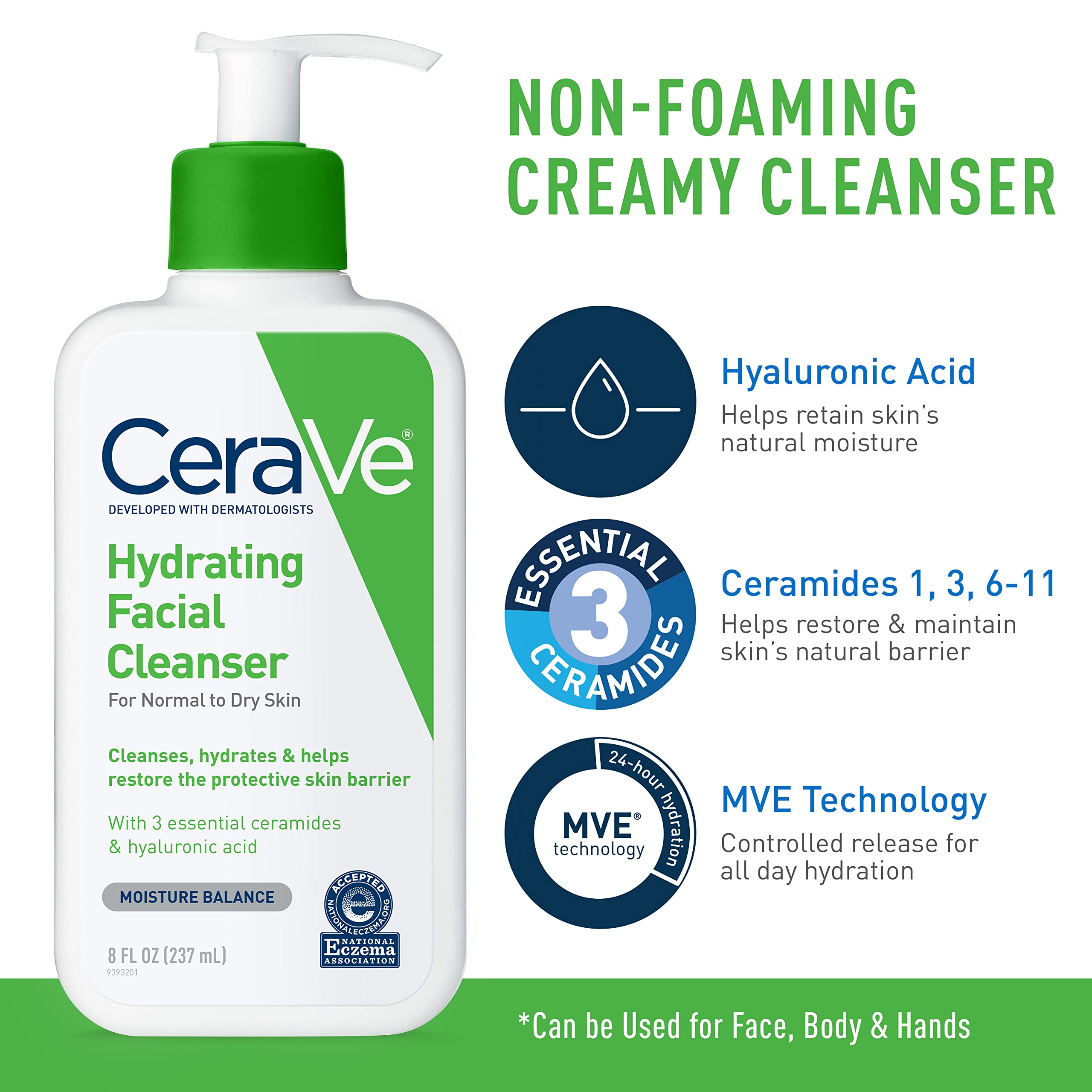 CeraVe Hydrating Skin Care Set packaging highlights a dermatologist-developed daily routine.
