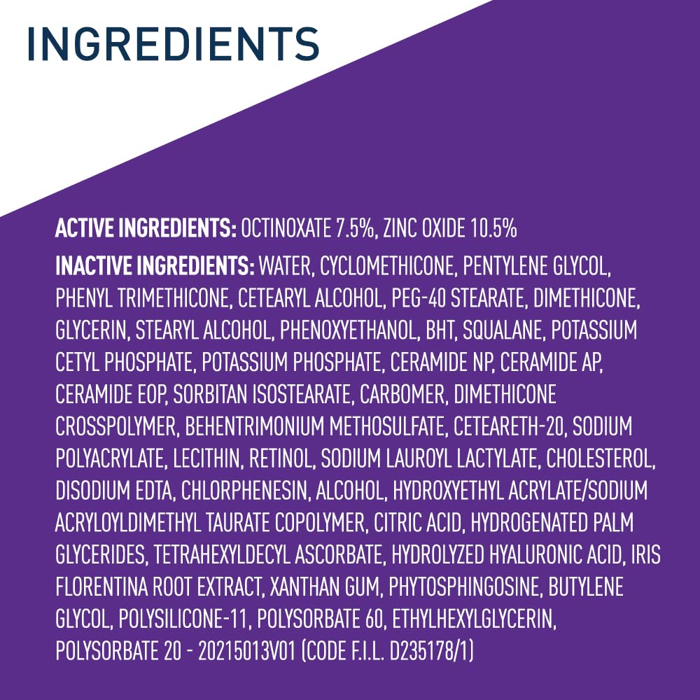 CeraVe SPF 30 sunscreen cream texture on product image