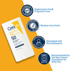 CeraVe Stick Solar Mineral para viaje, aplicación rápida y portable.
