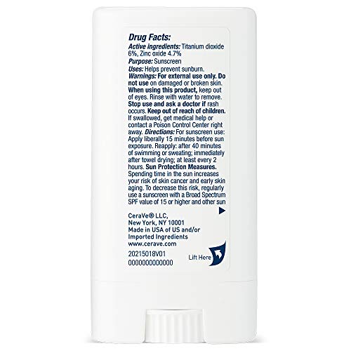 CeraVe Stick Solar Mineral tamaño de viaje, perfecto para reaplicar.