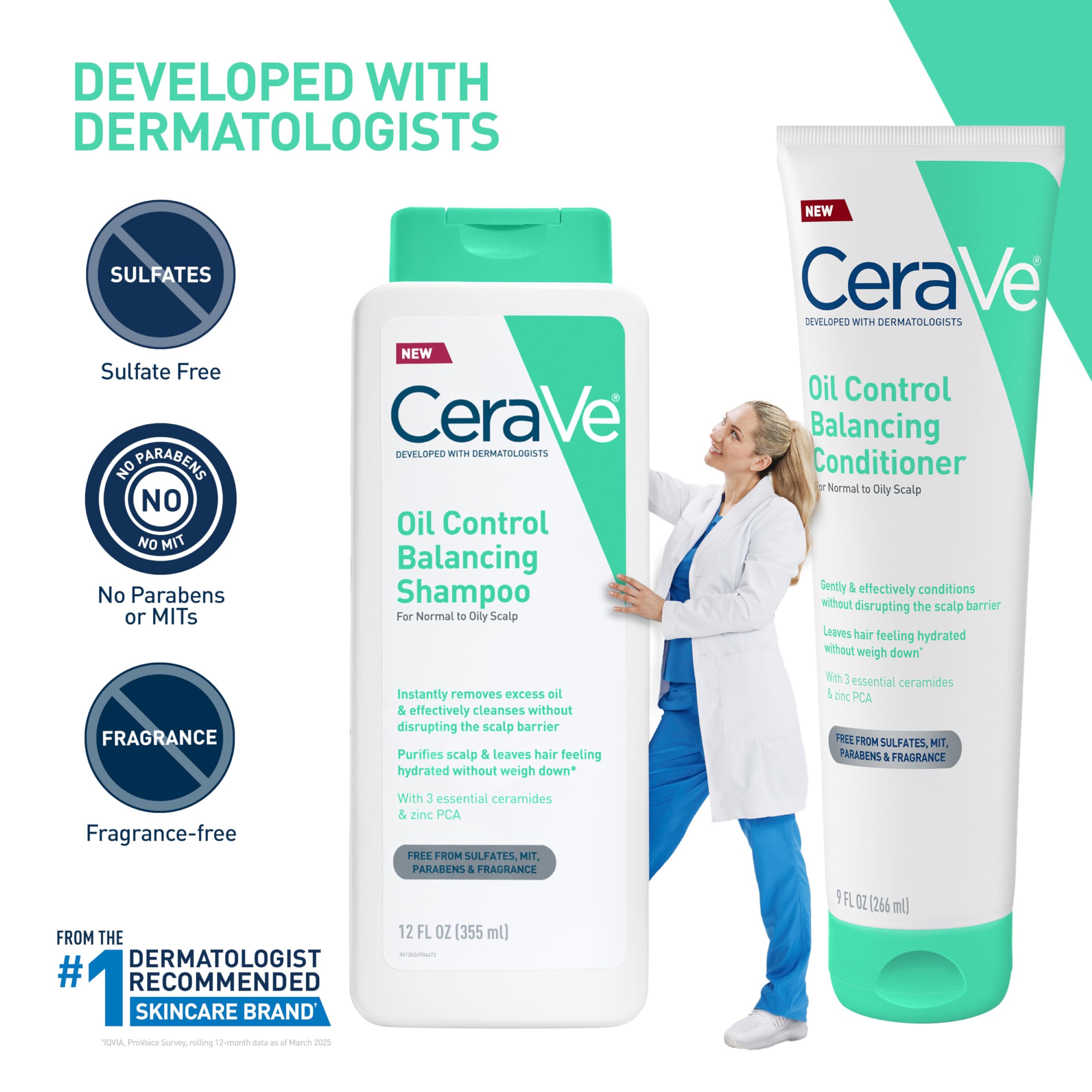 CeraVe sulfate-free and fragrance-free badge indicates irritant-free daily use.