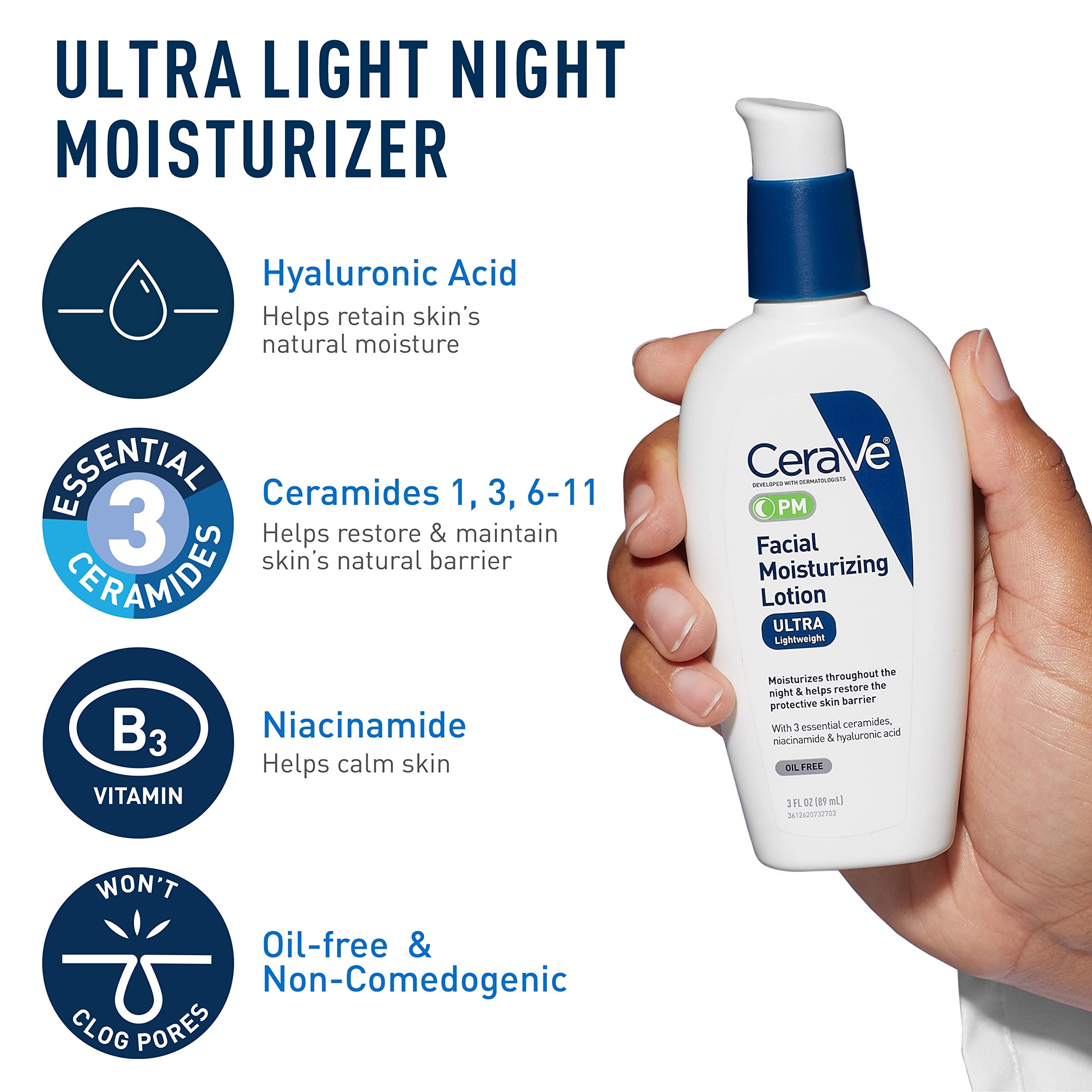 CeraVe Three Essential Ceramides graphic highlights barrier-supporting ingredients.
