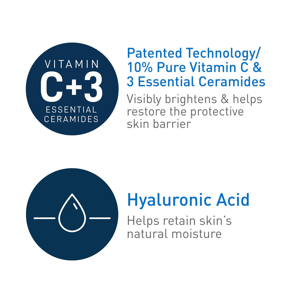 CeraVe Vitamin C Serum swatch on forearm demonstrates hydration.