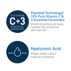 CeraVe Vitamin C Serum swatch on forearm demonstrates hydration.