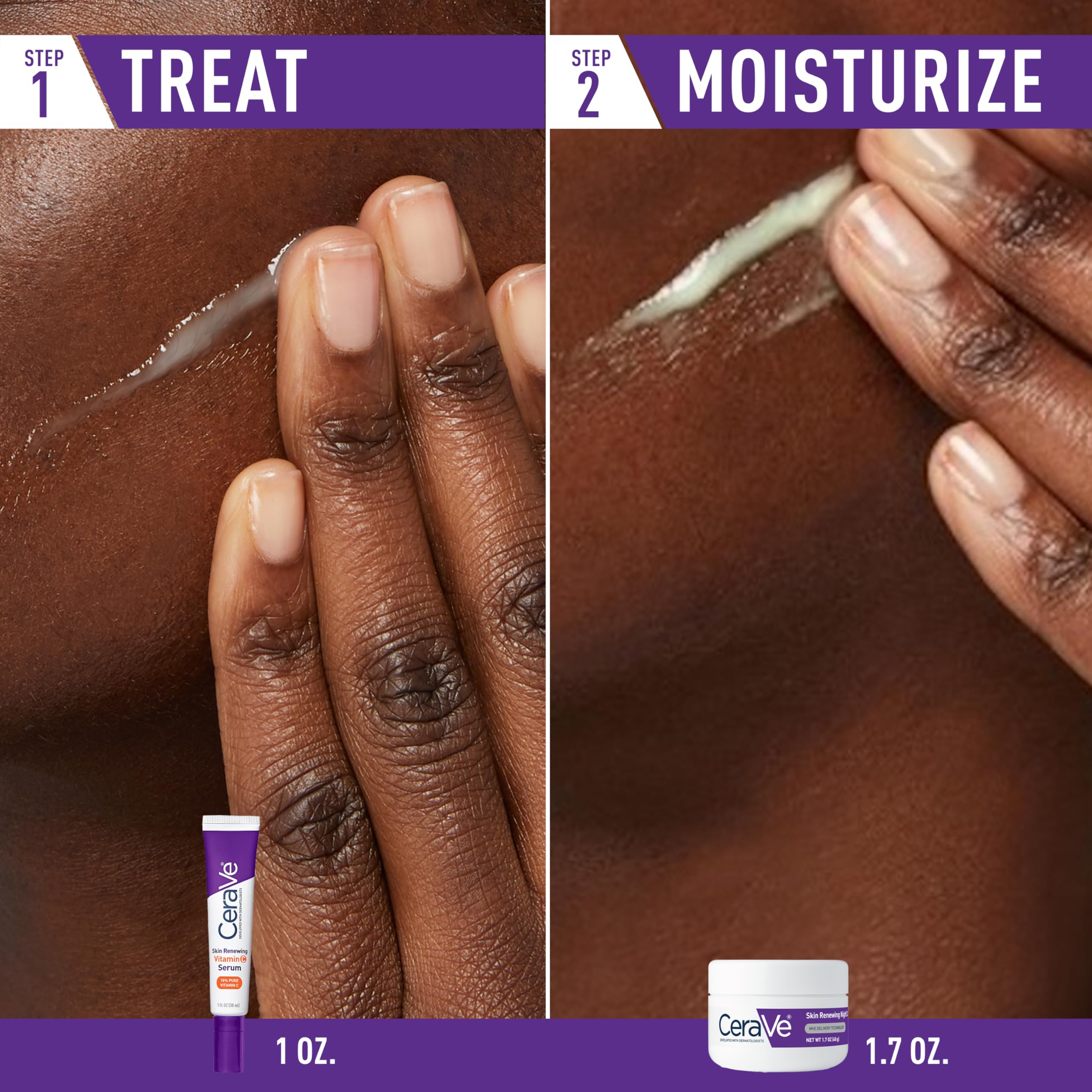 Cerave Vitamin C Serum application showing lightweight, non-greasy feel
