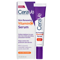 CeraVe Vitamin C Serum bottle pour shows brightening potential.