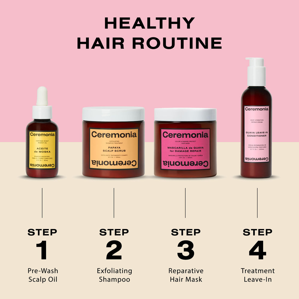Avocado-rich Ceremonia Leave-In Conditioner nourishes each strand.