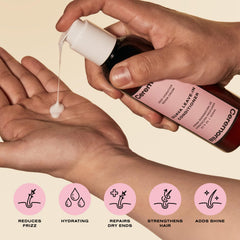 Pump action Ceremonia Guava Leave-In Conditioner highlights easy application.