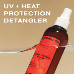 Ceremonia Guava Rescue Spray delivers frizz control and shine.