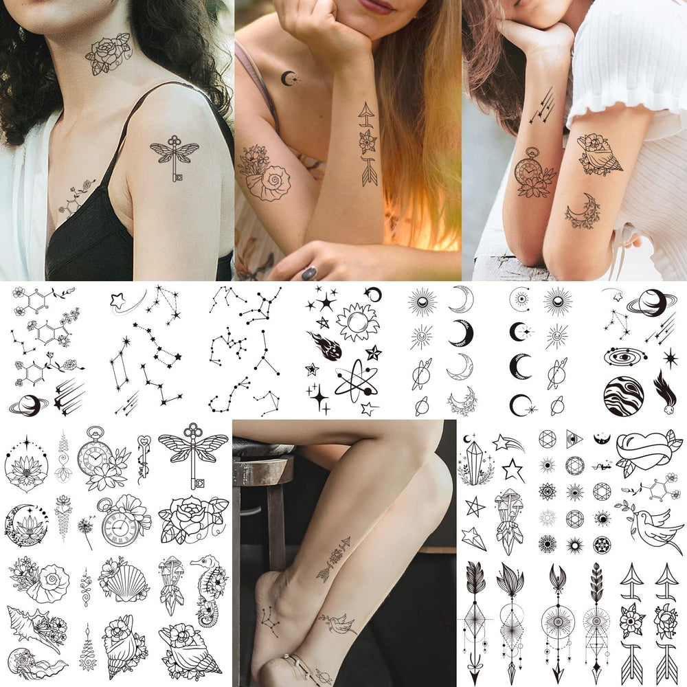 Cerlaza decorates bottles and phones with temporary tattoo stickers.