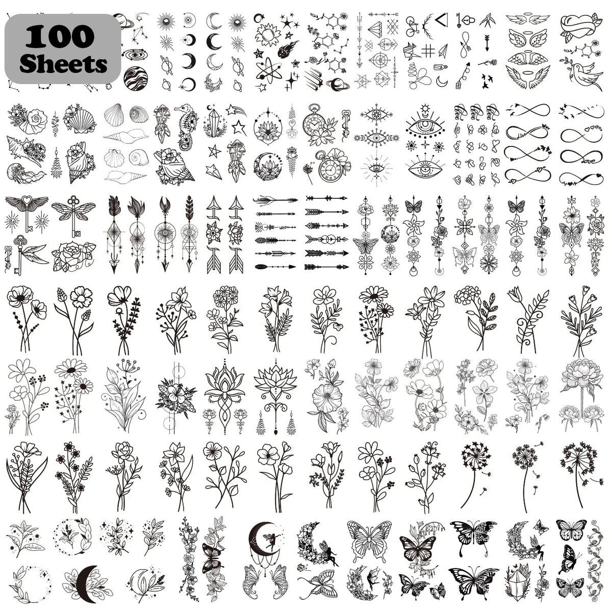 Cerlaza 420-design tattoo collection close-up showing realistic body art.