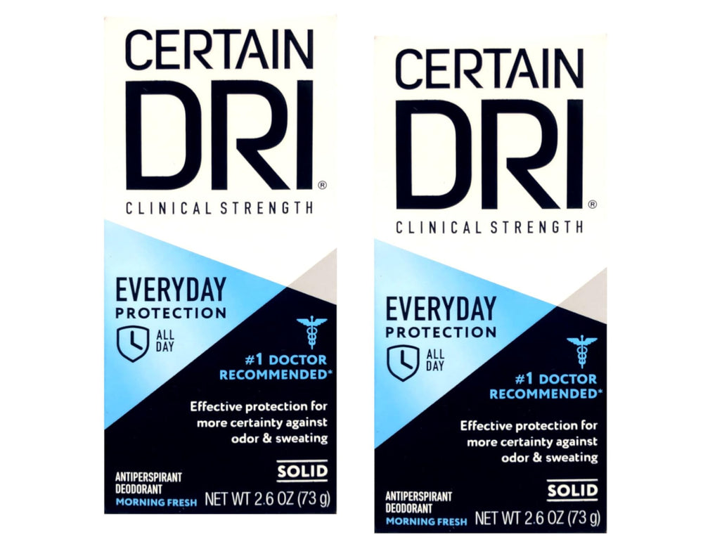 Certain Dri A.M. Solid, aplicación en barra, fragancia fresca para uso diario.
