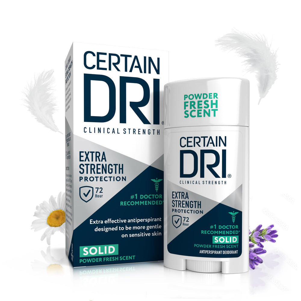 Certain Dri empaque clínico para protección de sudor de larga duración.