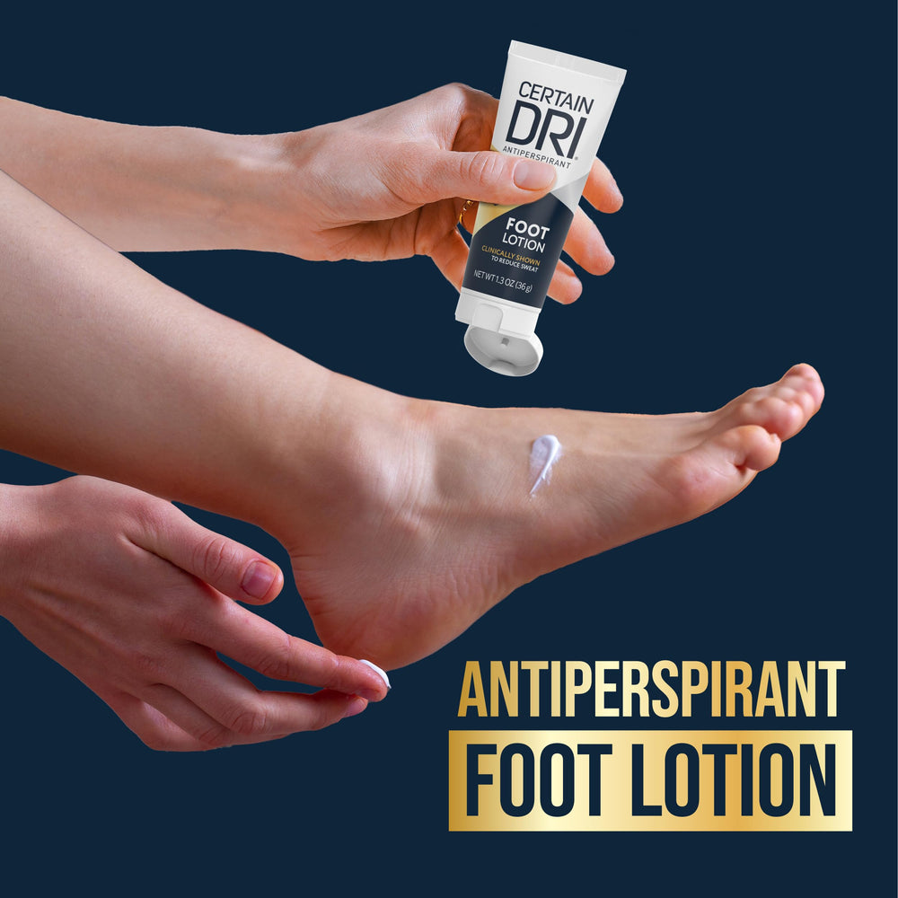 Certain Dri loción para pies, embalaje compacto para viaje