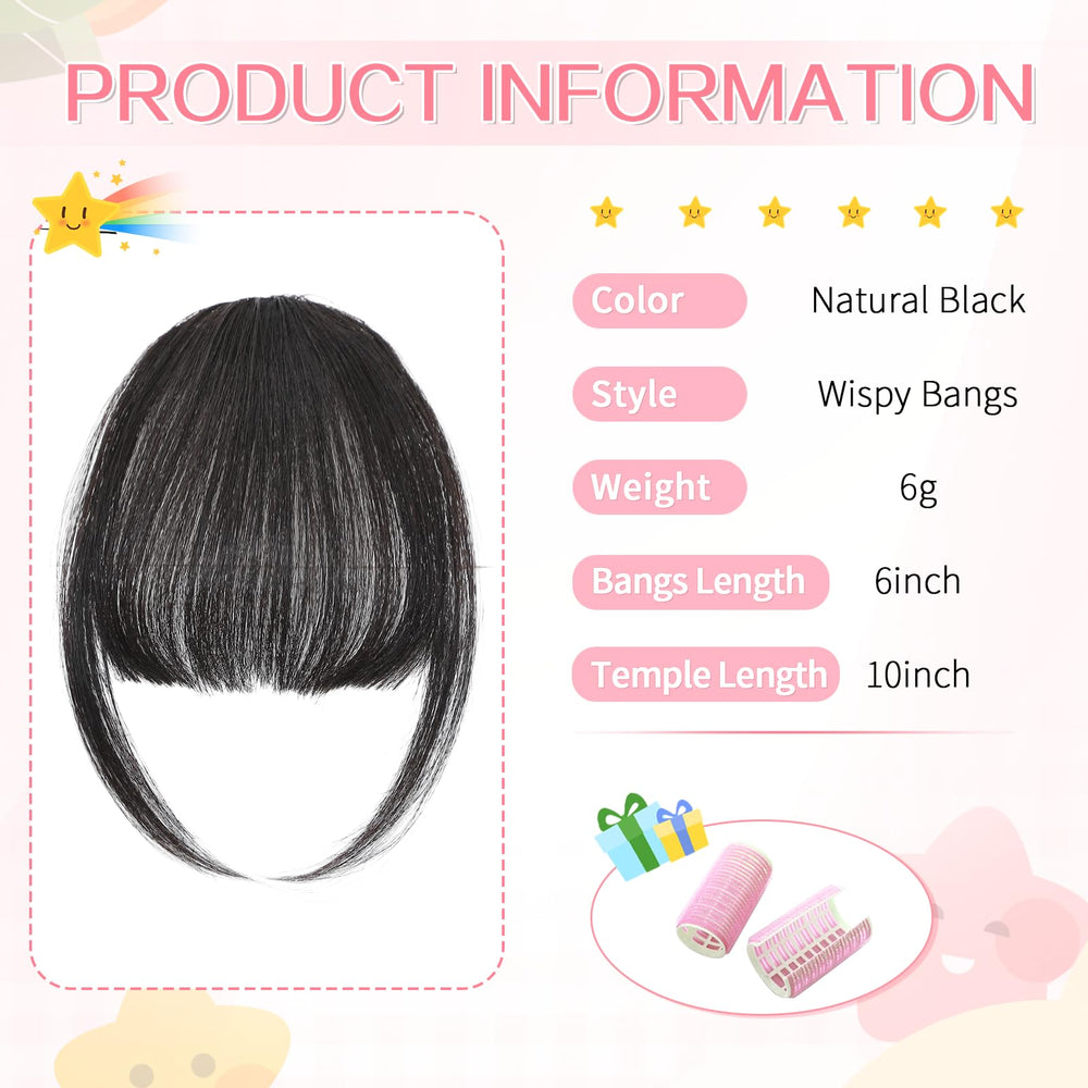 Cesomeey wispy bangs clip adds soft, face-framing fringe for daily wear