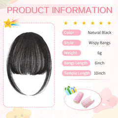 Cesomeey wispy bangs clip adds soft, face-framing fringe for daily wear