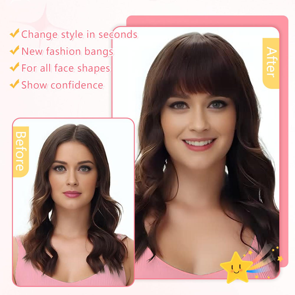 Cesomeey care-friendly bangs are washable and styleable for long-lasting use