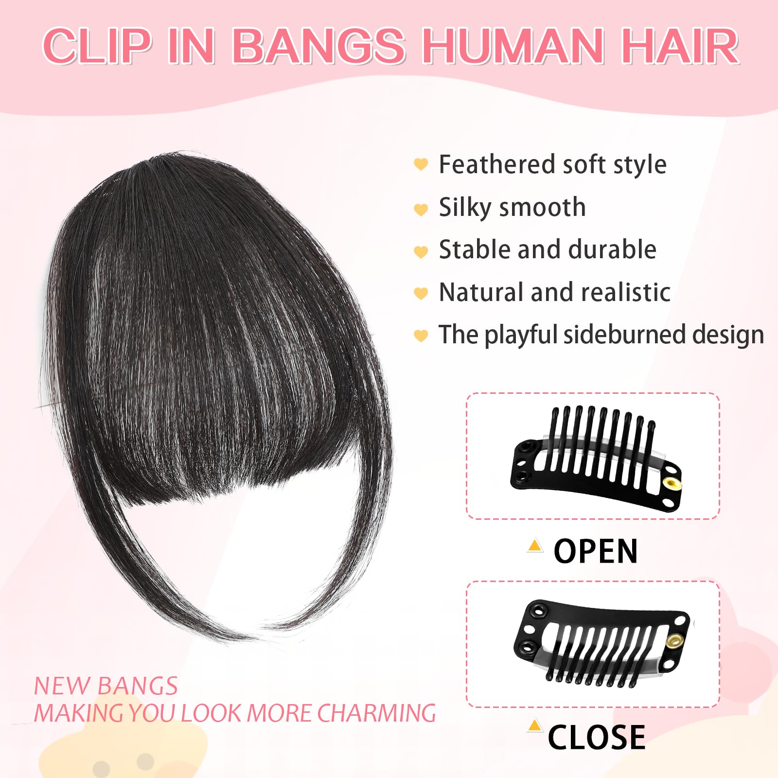 Cesomeey color-ready bangs can be dyed or matched to your hue