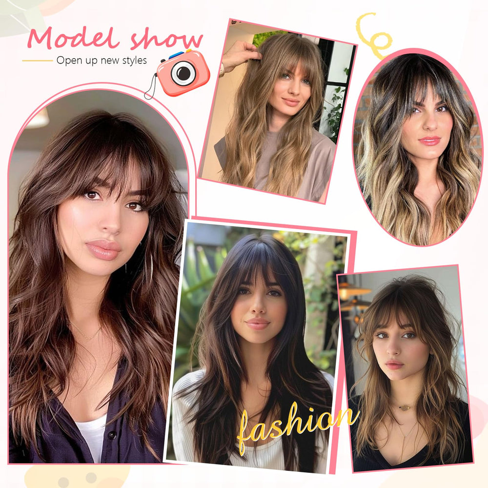 Cesomeey French-style clip-in bangs provide versatile styling for different looks