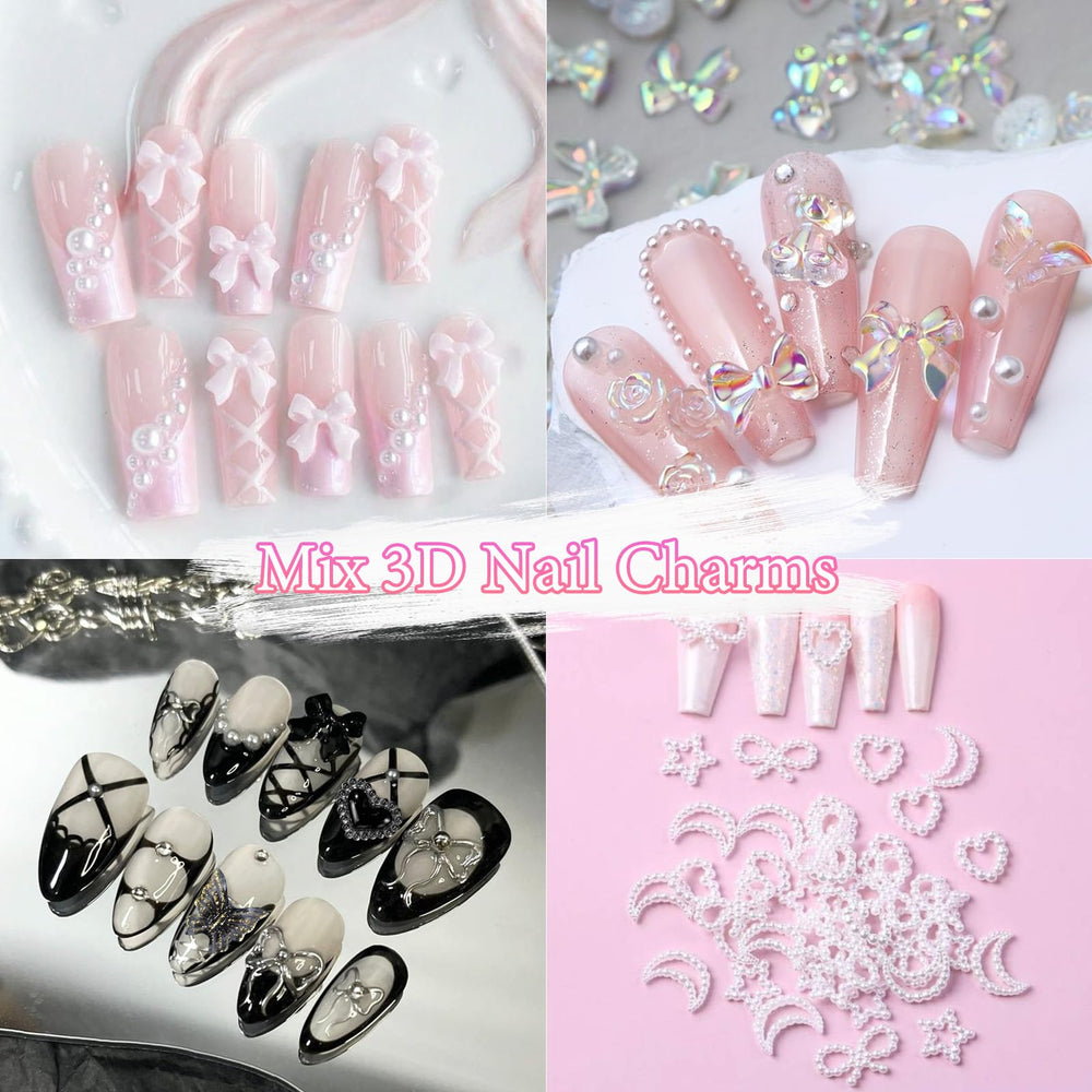 CESUSME delicate metal chains add chic nail accents.