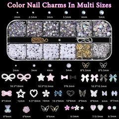 CESUSME mix-flatback-half-round rhinestones for quick accent nails.