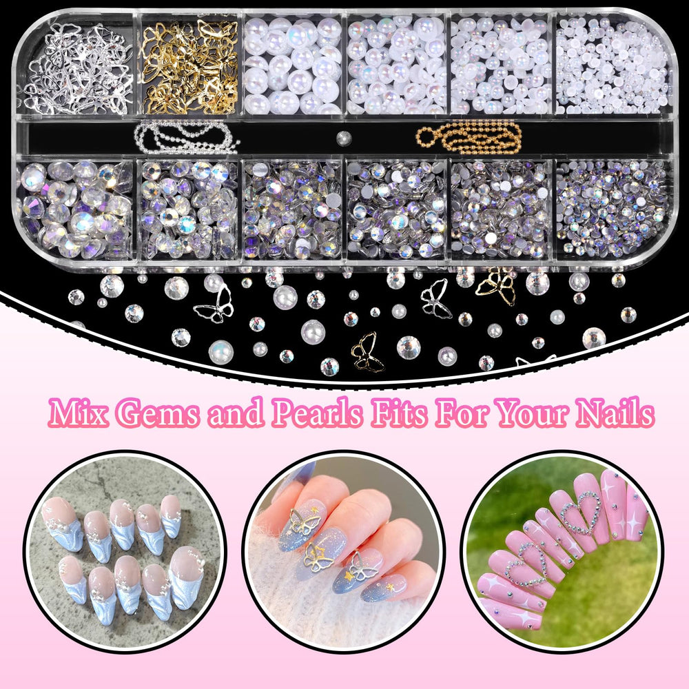 CESUSME star-heart-pearl charms for playful nail embellishments.