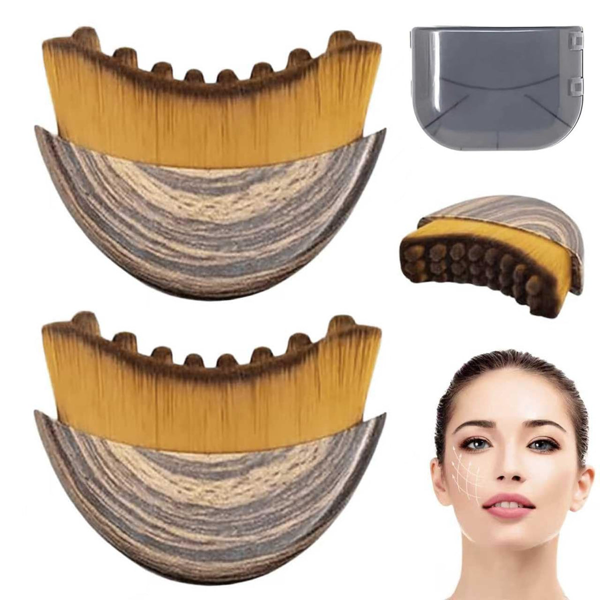 CESWEIAR Lymphatic Contour Face Brush closeup with soft bristles for gentle cleansing