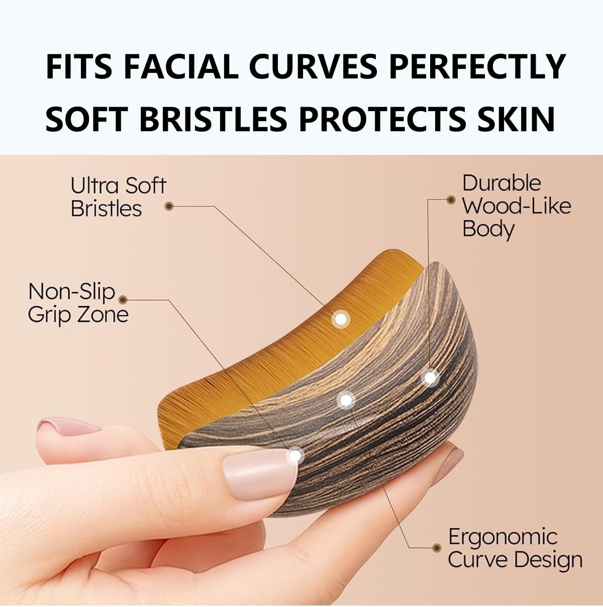 CESWEIAR Lymphatic Contour Face Brush at temples shows precise guiding motion