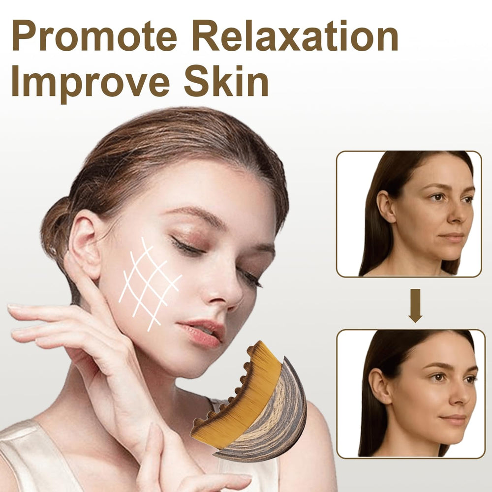CESWEIAR Lymphatic Contour Face Brush on jawline area highlighting sculpted definition