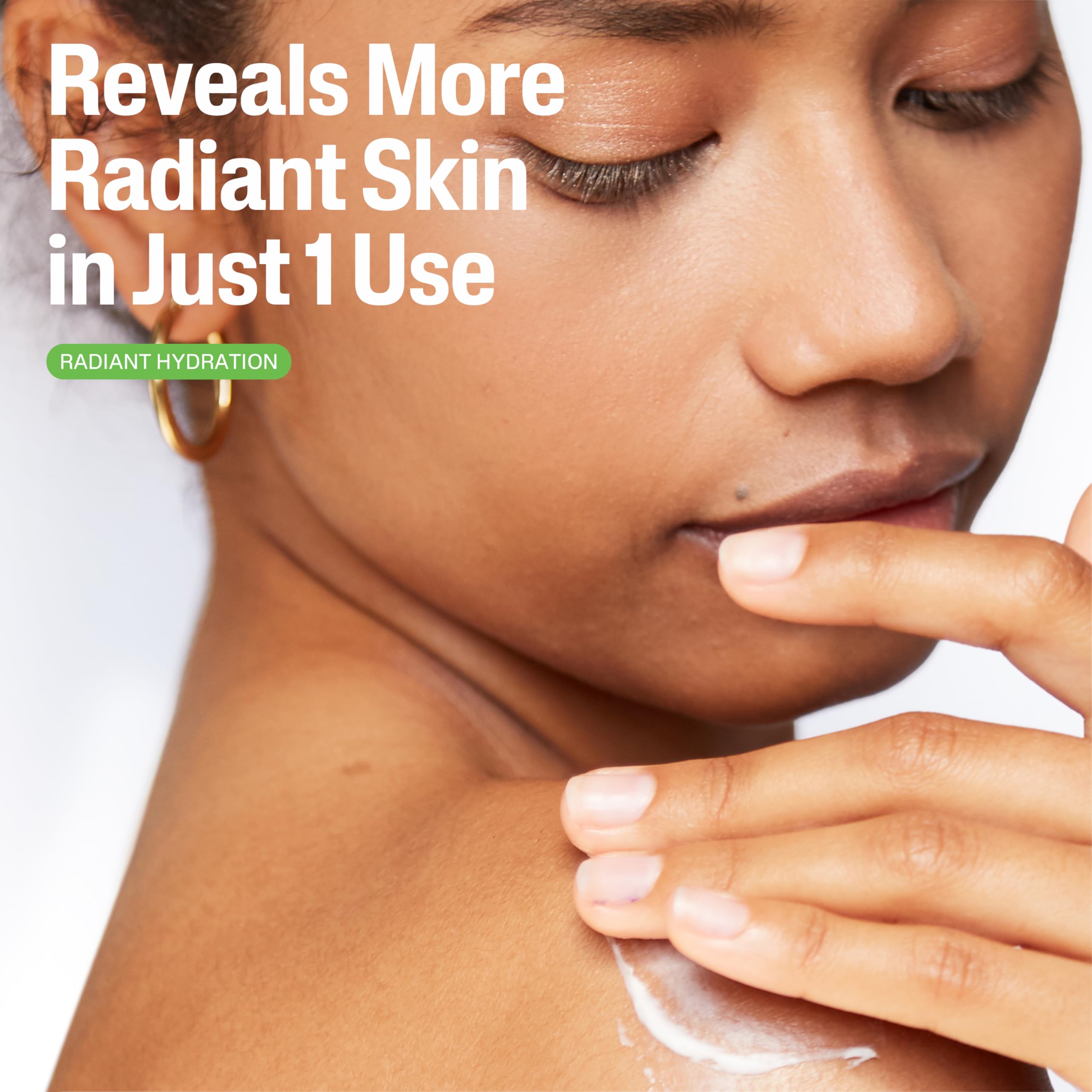 Hands applying lotion demonstrate smooth absorption without greasiness.