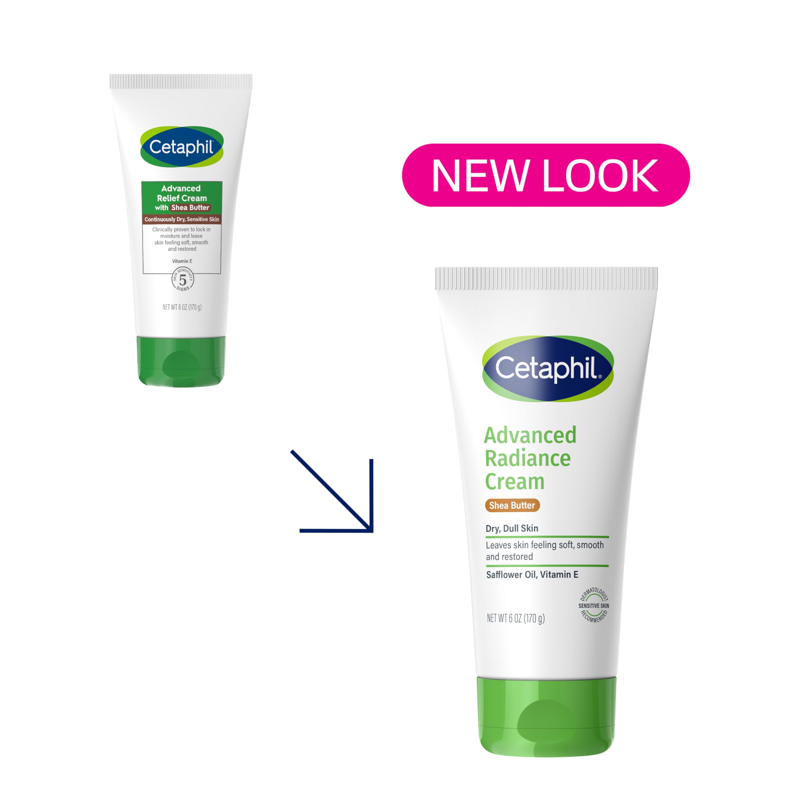 Cetaphil Advanced Radiance Textura Crema, crema densa de aplicación suave.
