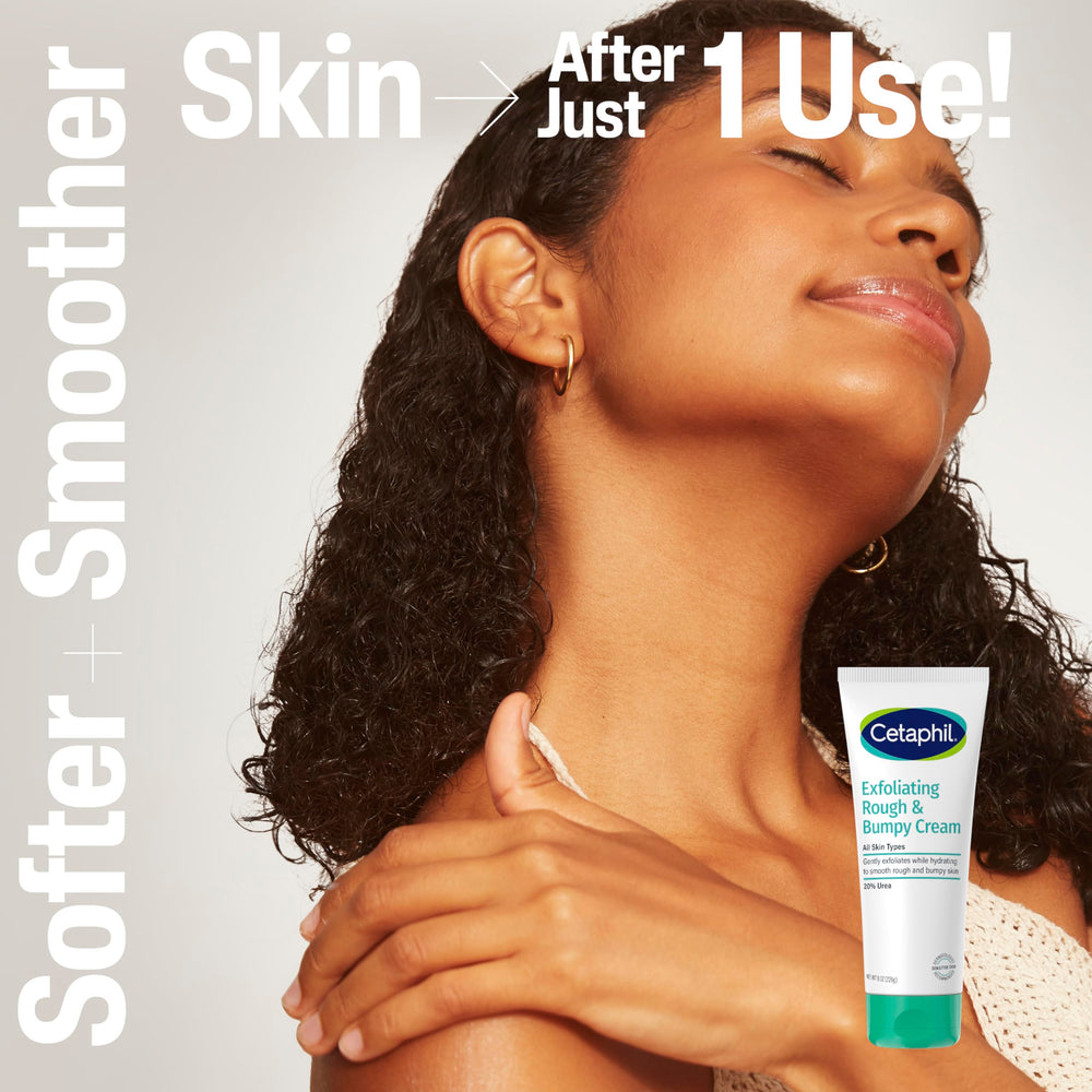 Aplicación de Cetaphil crema exfoliante en piel, exfoliación suave