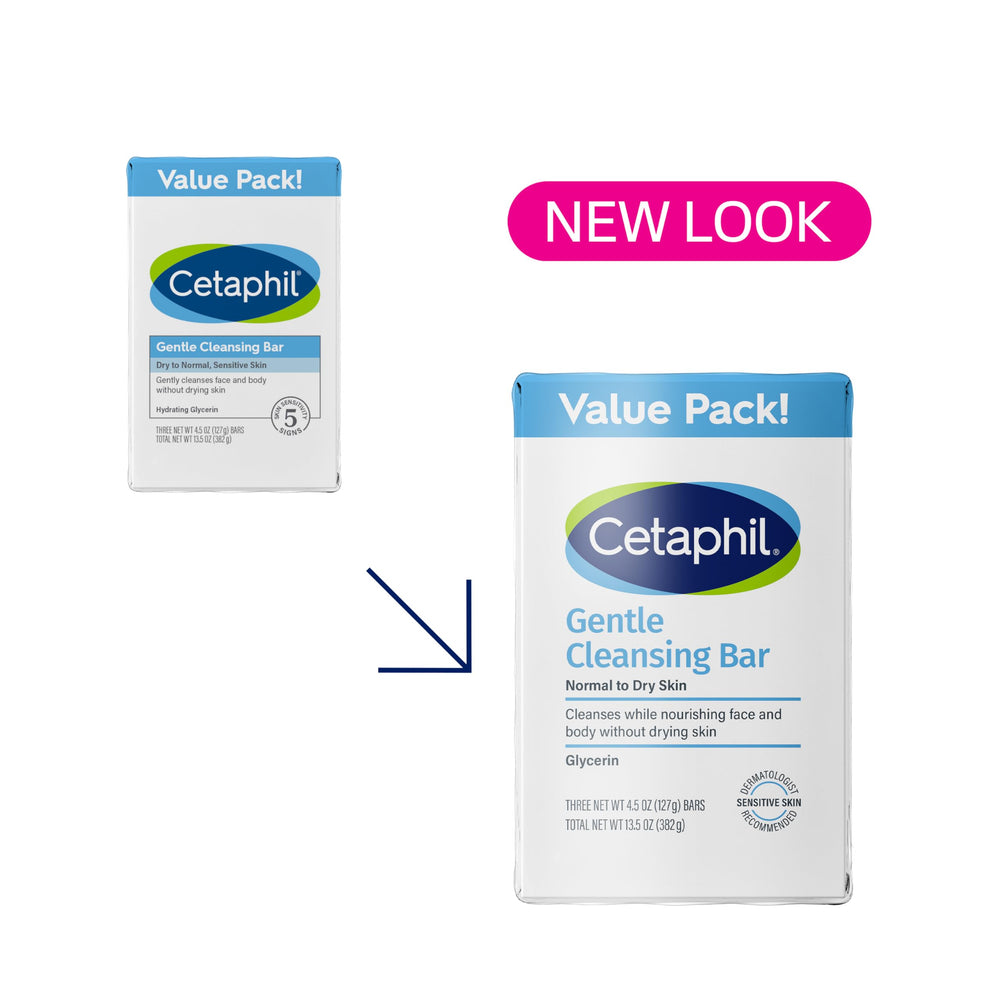 Cetaphil Barra limpieza ingredientes nutritivos, primeros planos de nutrición para la piel.