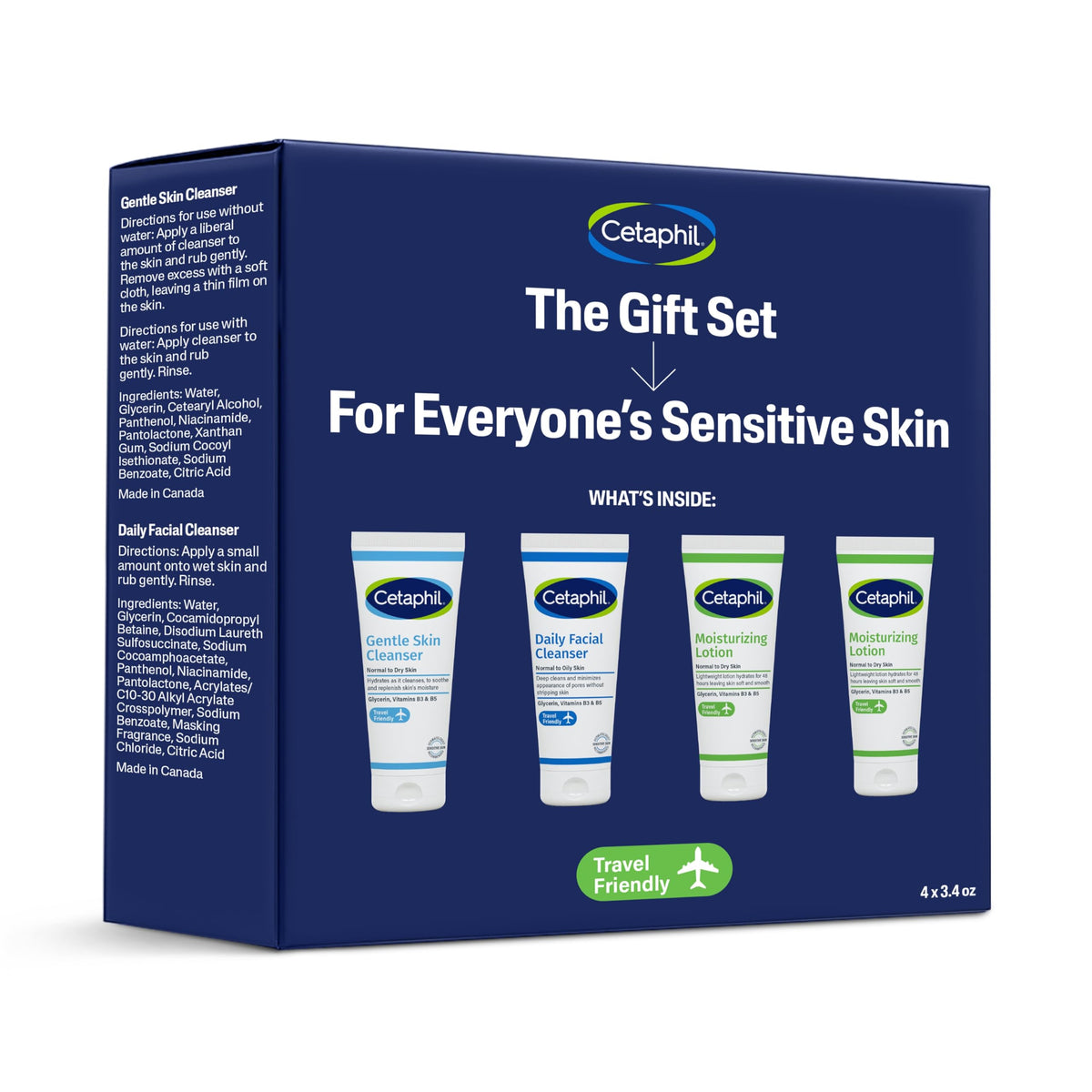 Cetaphil Conjunto Regalo para Piel Sensible: botella destacada, cuidado diario suave.