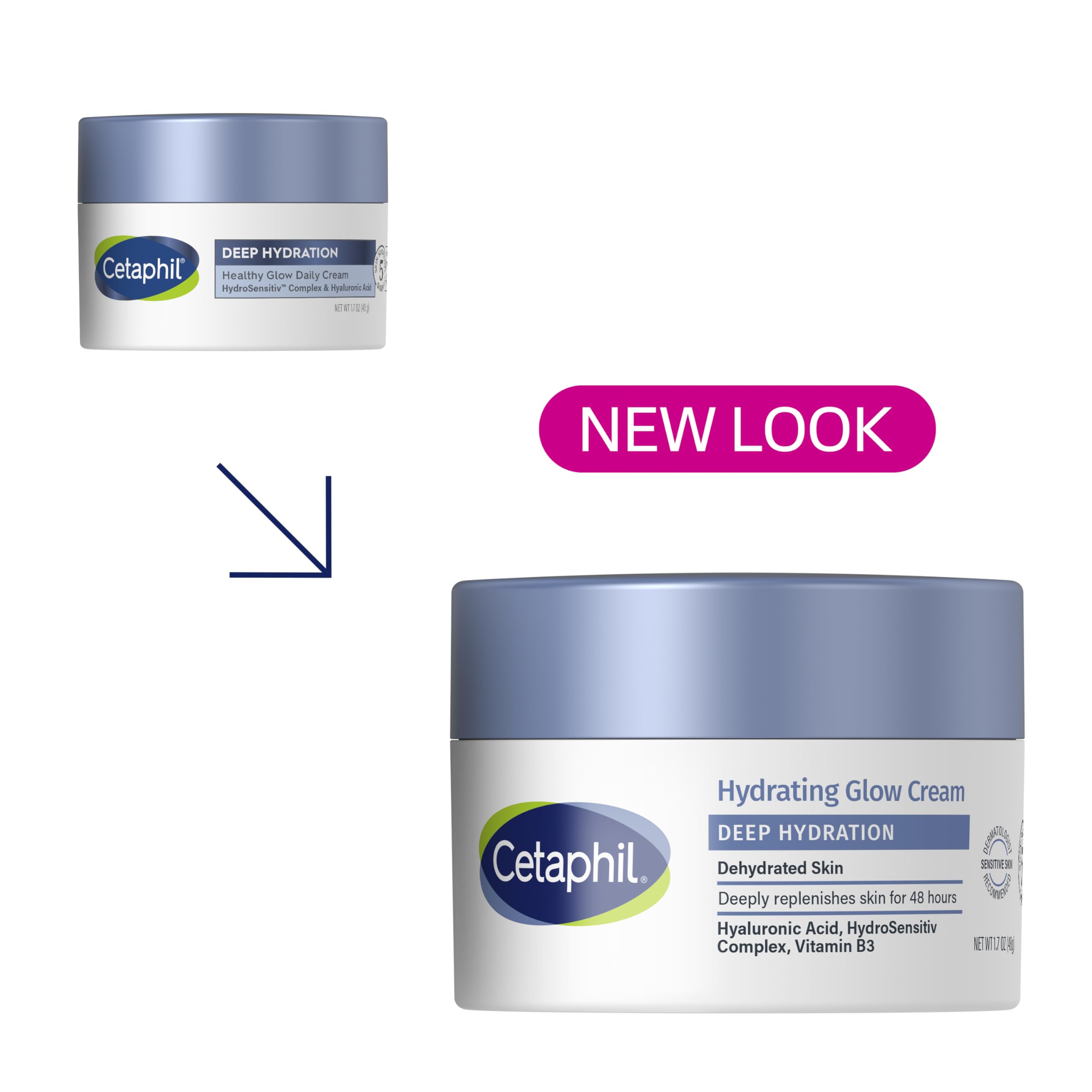 Cetaphil crema facial con ácido hialuronico para hidratación duradera