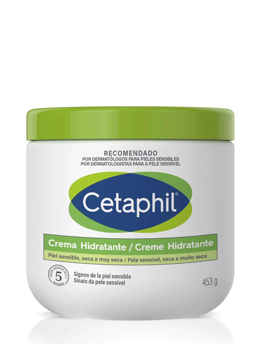 Cetaphil crema hidratante, botella de 16 oz, calma la sequedad y nutre la piel.