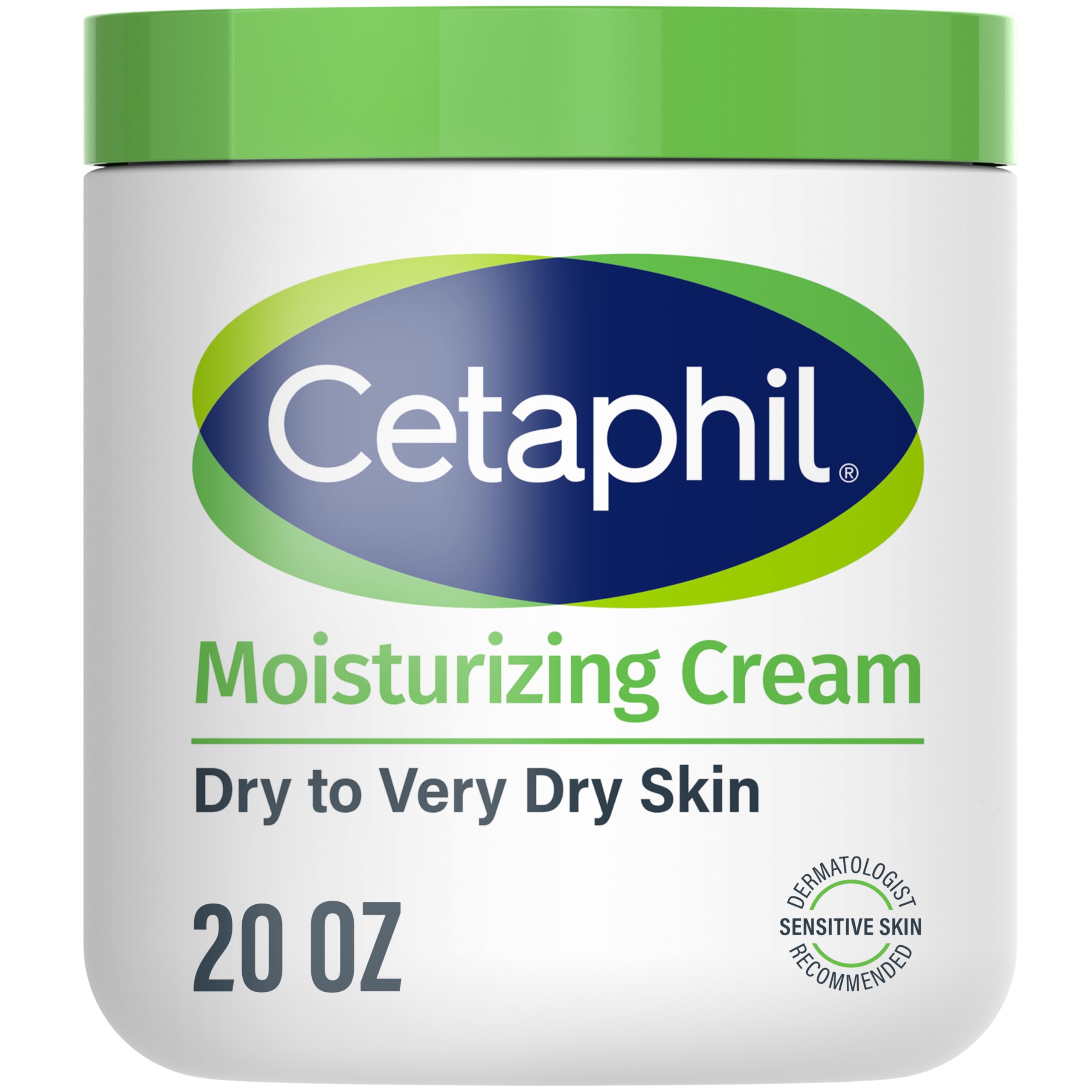 Cetaphil Crema hidratante para piel seca aplicada en rostro y cuerpo, alivio inmediato.