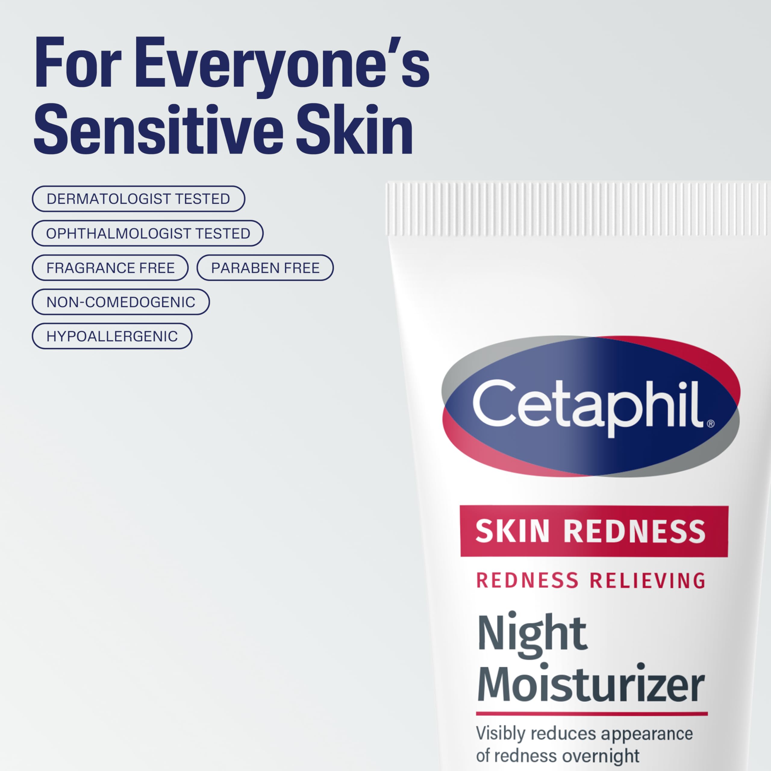 Cetaphil crema nocturna alantoina y cafeína cuida la piel sin irritación.